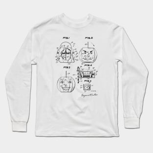 Halloween Pumpkin Lantern Vintage Patent Drawing Long Sleeve T-Shirt